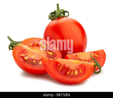 sliced cocktail tomato path isolated Stock Photo