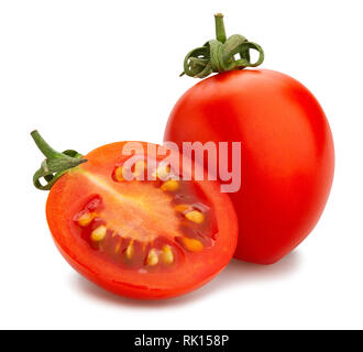 sliced cocktail tomato path isolated Stock Photo
