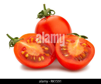 sliced cocktail tomato path isolated Stock Photo