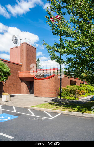 Unusual architecture in this fire station in Bellevue, Washington. Stock Photo