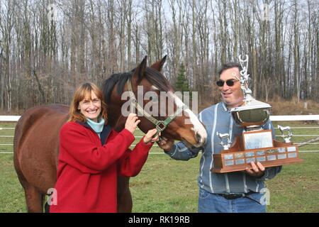 Jake the big winner of the trophy Stock Photo