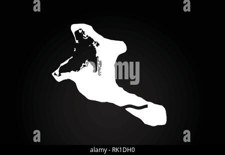 Kiribati black and white country border map logo design. Black background Stock Vector