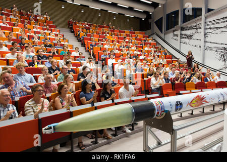 Aerospace engineering students of the Technical University of Delft working on their rocket, the Stratos III Stock Photo