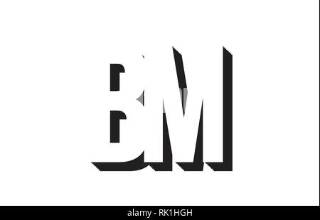 Black And White Alphabet Letter Bm B M Logo Combination Design Suitable ...