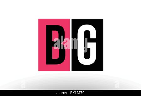 bg b g pink and black alphabet letter combination suitable as a logo ...