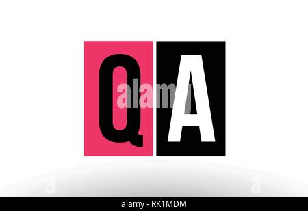 qa q a pink and black alphabet letter combination suitable as a logo ...