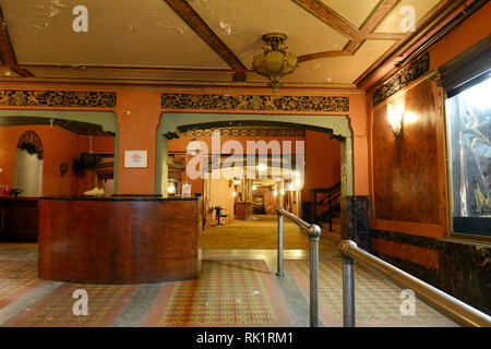 Lobby Entrance and Counter In the Paramount Theater at 1676 Main Street, Springfield, MA Stock Photo