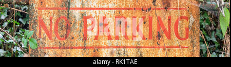 Old no parking sign - banner header image Stock Photo