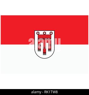 Vector icon flag of Vorarlberg isolated on white background. Vorarlberg federal state of Austria Stock Vector