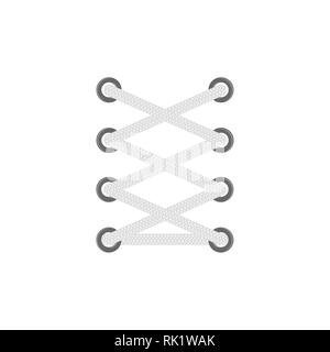 Vector illustration shoe lace icon, symbol. Lacing isolated on white ...