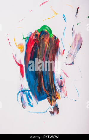 Colorful vector watercolor strokes over white backdrop Stock Photo