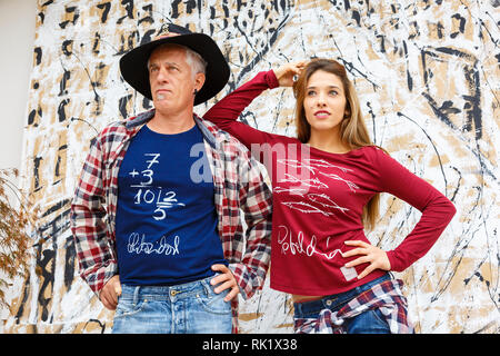 Two people posing Stock Photo