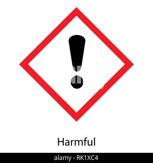 Vector illustration GHS hazard pictogram - harmful , hazard warning sign harmful icon isolated on white background Stock Vector