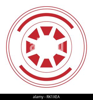 Vector illustration red round rubber stamp isolated on white background Stock Vector