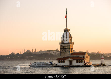 Istanbul, Turkey; Leander's or Maiden's Tower (Kiz Kulesi). Stock Photo