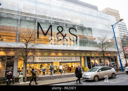 Marks and Spencer food and clothing store in Manchester city centre,England,UK Stock Photo