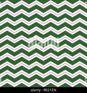 Vector Chevron Seamless Pattern. Green and pink chevron or zig zag pattern. Stock Vector