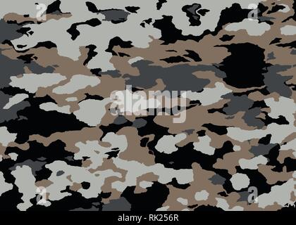 Grey Black and Blue Urban Camouflage Vector Seamless pattern