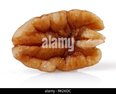 Peeled pecan nuts isolated on white background Stock Photo
