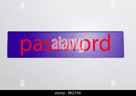 Password input on blurred background screen. Password protection against hackers. Stock Photo