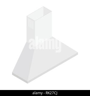 Vector illustration isometric metallic extractor kitchen hood. House appliance. Cooker hood Stock Vector
