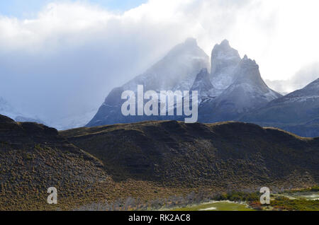 Pristine mountain habitat in Torres del Paine National Park, Chilean Patagonia Stock Photo