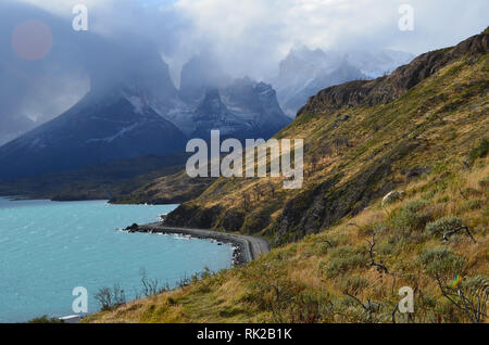 Pristine mountain habitat in Torres del Paine National Park, Chilean Patagonia Stock Photo