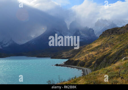 Pristine mountain habitat in Torres del Paine National Park, Chilean Patagonia Stock Photo