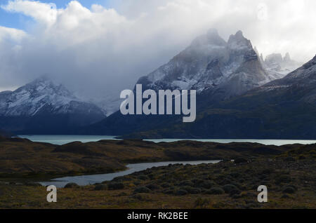 Pristine mountain habitat in Torres del Paine National Park, Chilean Patagonia Stock Photo