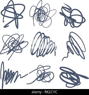 Ink scribble or scratches, black brush watercolor, blob or brushstroke  scribble, paint brush for trace or stamp, stroke or dye. Watercolor or  texture, smear and painted frame theme Stock Vector Image 