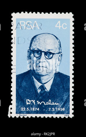 Postage stamp from South Africa depicting Daniel F. Malan, prime minister, centennial of birth. Stock Photo