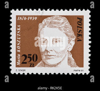 Postage stamp from Poland depicting Maria Kuszutska, Stock Photo