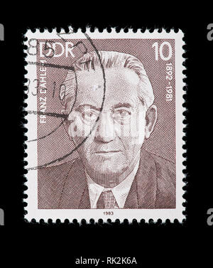 Postage stamp from East Germany (DDR) depicting Franz Dahlem, politician and leader of the East German Communist Party. Stock Photo