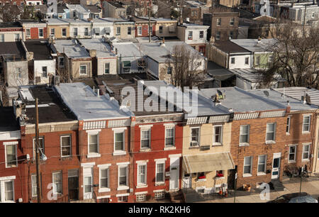 row homes in Kensington Philadelphia Stock Photo