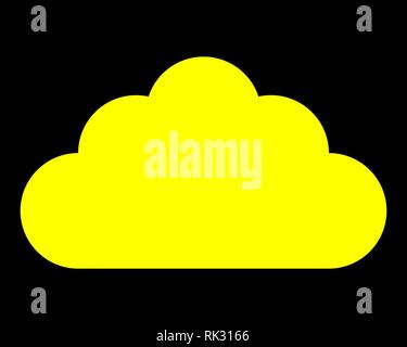 Cloud symbol icon - yellow simple, isolated - vector illustration Stock Vector