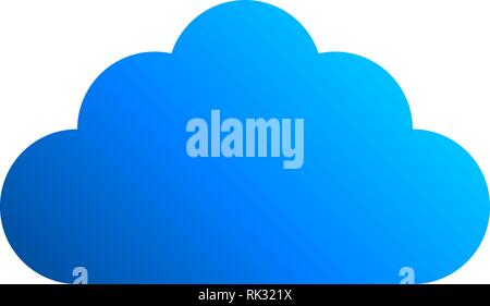 Cloud symbol icon - blue gradient, isolated - vector illustration Stock Vector