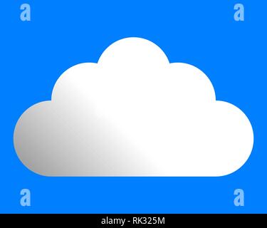 Cloud symbol icon - white gradient, isolated - vector illustration Stock Vector