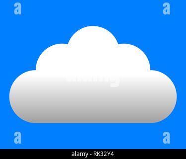 Cloud symbol icon - white gradient, isolated - vector illustration Stock Vector