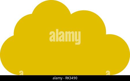 Cloud symbol icon - golden simple, isolated - vector illustration Stock Vector