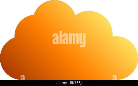 Cloud symbol icon - orange gradient, isolated - vector illustration Stock Vector