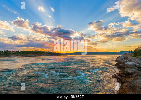 Saltstraumen maelstrom (whirlpool) near city of Bodo. Nordland. Norway Stock Photo