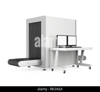 Airport Baggage X-Ray Security Machine Isolated Stock Photo