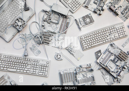 Collage of computer components Stock Photo