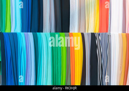 Photo picture Samples of colored cloth background texture. crumpled fabric Stock Photo
