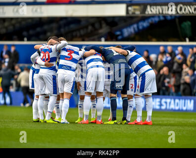 London, UK. 23rd Sep, 2018. QPR prepare before the start of the EFL Sky Bet Championship match between Queens Park Rangers and Birmingham City at the Loftus Road Stadium, London, England on 9 February 2019. Photo by Phil Hutchinson. Editorial use only, license required for commercial use. No use in betting, games or a single club/league/player publications. Credit: UK Sports Pics Ltd/Alamy Live News Stock Photo