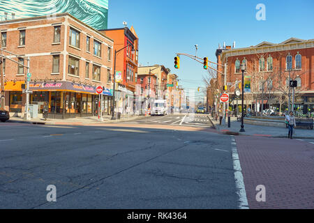 JERSEY CITY, NJ - CIRCA MARCH, 2016: Jersey City at daytime. Jersey City is the second most populous city in the U.S. state of New Jersey after Newark Stock Photo