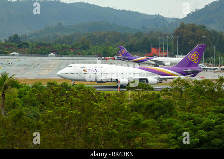 Boeing 747 ready to take off Stock Photo