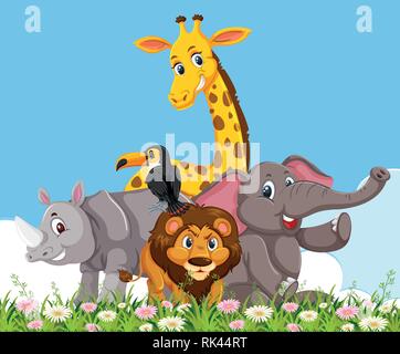 Wild animals in nature illustration Stock Vector Image & Art - Alamy