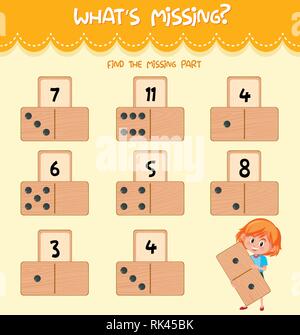Write missing number worksheet illustration Stock Vector