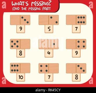 Write missing number worksheet illustration Stock Vector